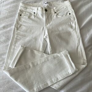 NWOT PAIGE Skyline ankle peg white jeans size 28